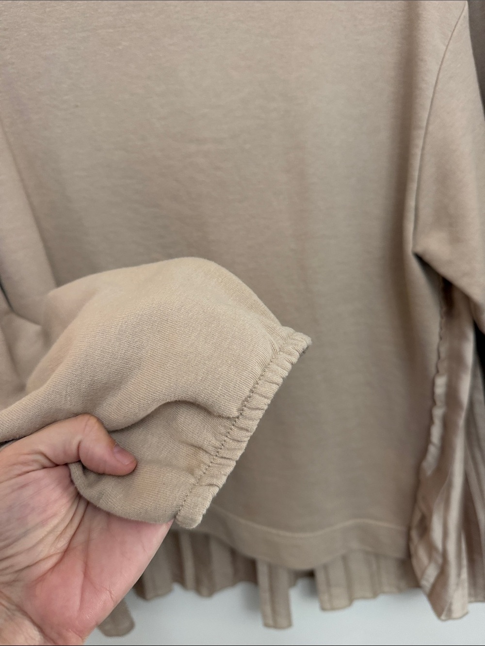 Primark Beige Pleated-Hem Oversized Sweatshirt - Picture 3 of 9